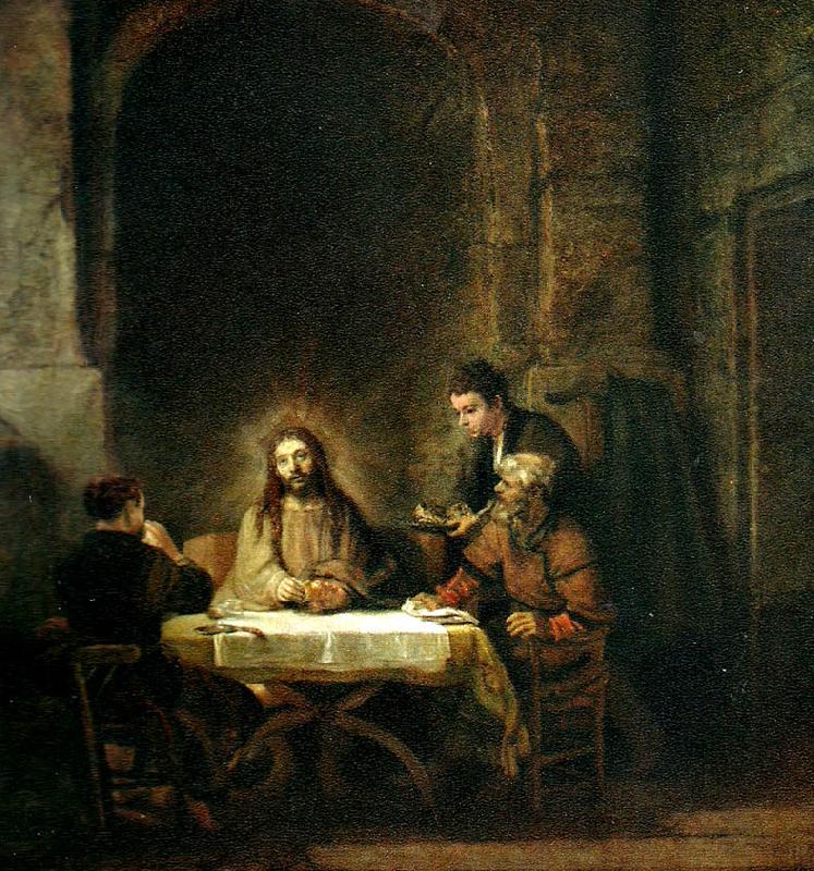 REMBRANDT Harmenszoon van Rijn kristus i emmaus oil painting image